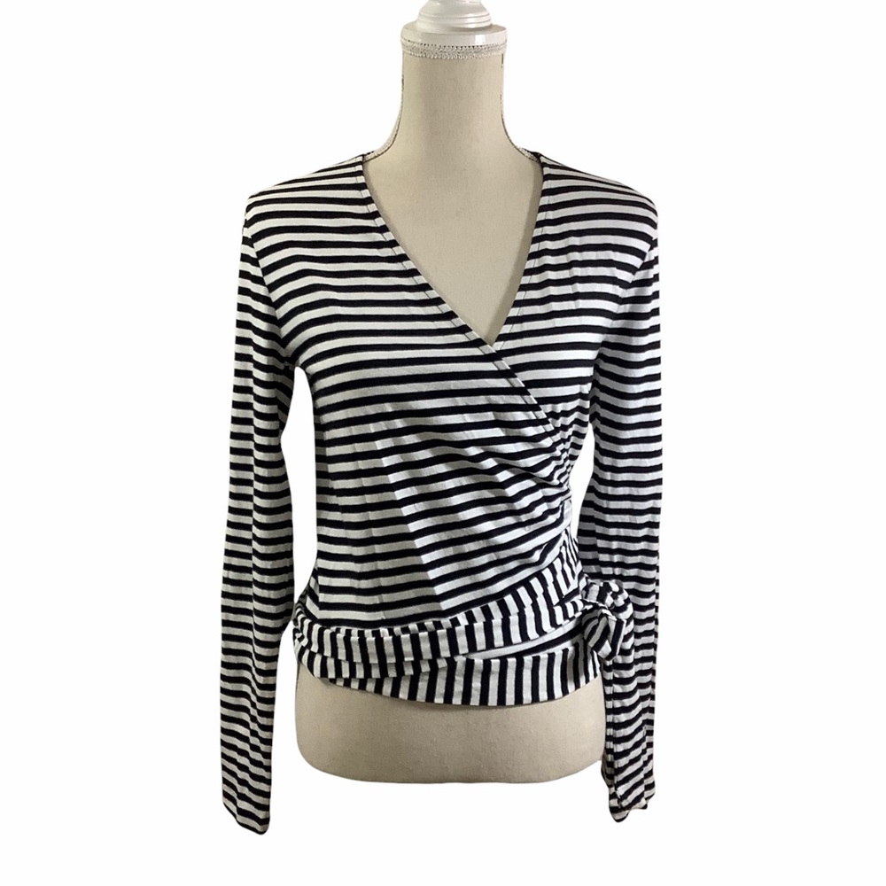 1901 Striped Wraparound Cardigan